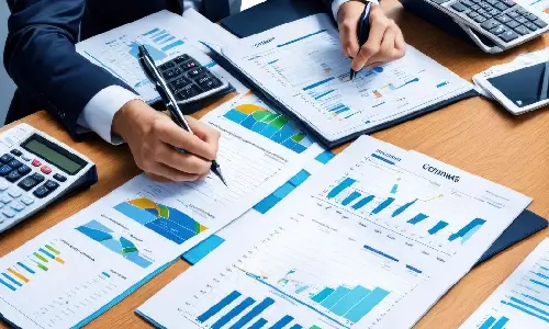 Accounting and bookkeeping services with financial reports and documents